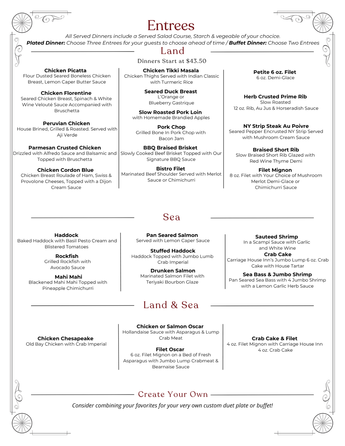 Catering Entrees